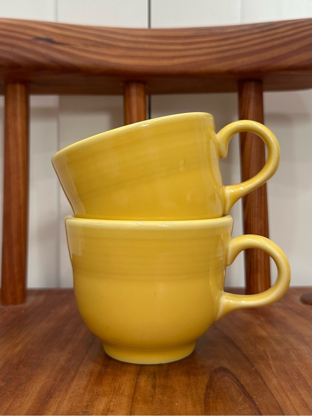 Set of 2 Fiestaware Yellow Cups Mugs Fiesta